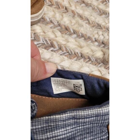 TOMS Blue White Stripe Canvas Slip On Shoes Toddler Casual Size 10 - Picture 5 of 8